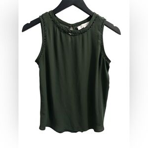 LOFT Dark Green Sleeveless Tank Top XS